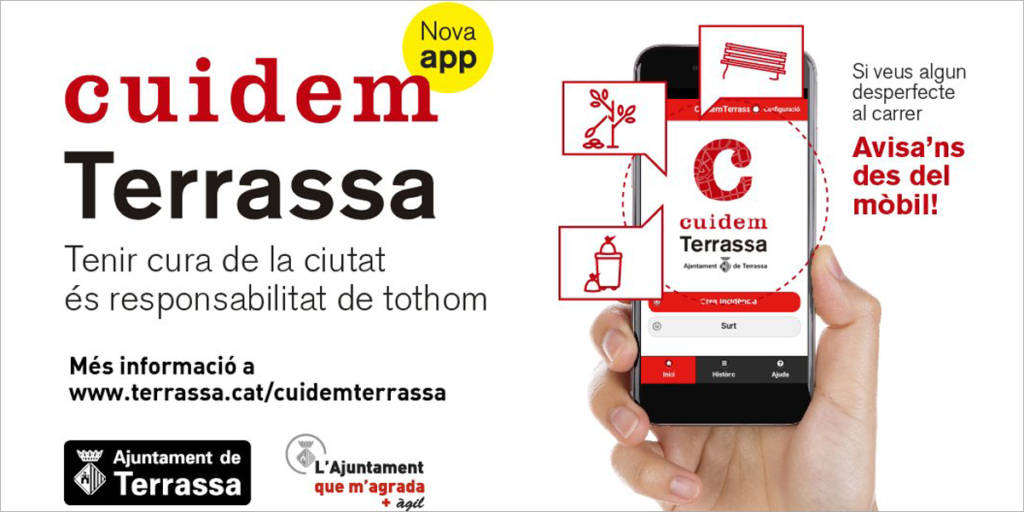 Así puede ver la persona usuaria en su móvil la aplicación "Cuidem" de Terrassa, desarrollada por Rosmiman.