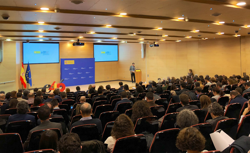 El ministro de Ciencia, Pedro Duque, en un momento de la presentación del Proyecto Cervera.