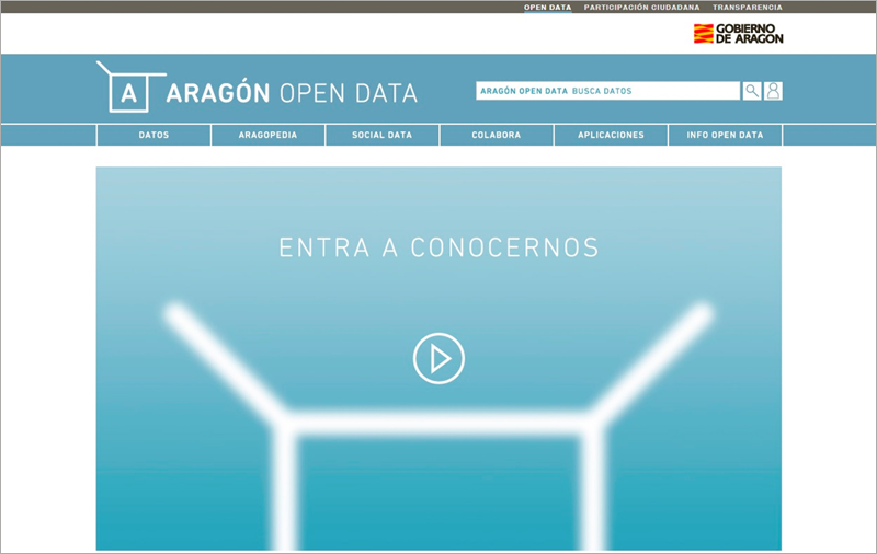 La jornada titulada "La prestación de servicios públicos en el mundo digital" contará con la propia experiencia del Gobierno de Aragón con los datos abiertos. Imagen: pantallazo porta Aragón Open Data