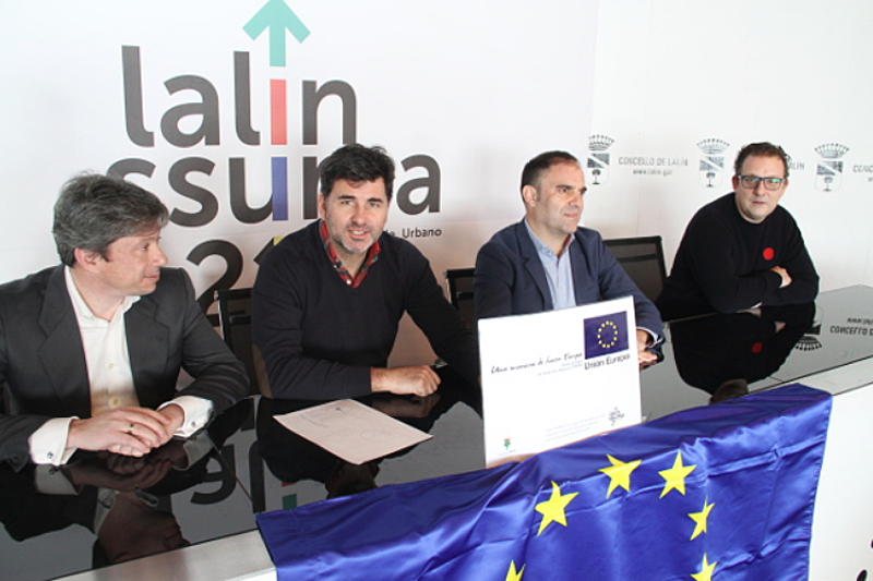Rueda de prensa en el Ayuntamiento de Lalín en la que se anunció la adjudicación a Vodafone España del proyecto de ciudad inteligente del municipio gallego.