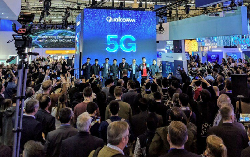 Stand de Qualcomm en el Mobile World Congress de Barcelona. La estadounidense ha firmado el acuerdo para la fabricación y lanzamiento del coche conectado en 2021, con las chinas Geely y Gosuncn Technology.