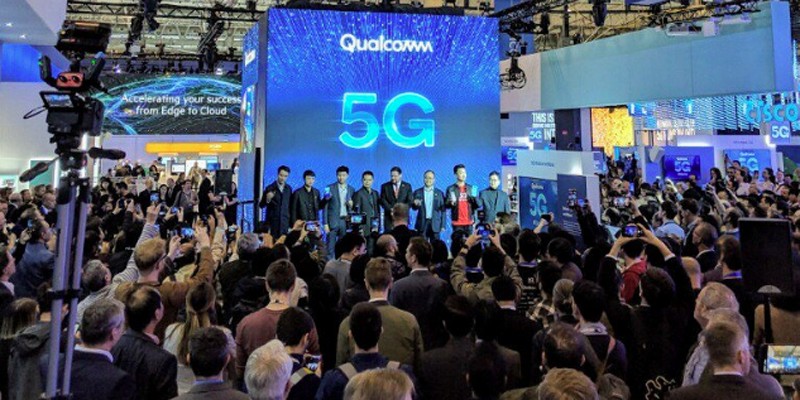 Stand de Qualcomm en el Mobile World Congress de Barcelona. La estadounidense ha firmado el acuerdo para la fabricación y lanzamiento del coche conectado en 2021, con las chinas Geely y Gosuncn Technology.