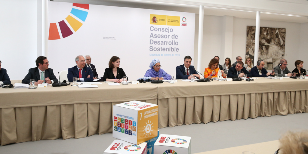 El Consejo de Desarrollo Sostenible es uno de los órganos de gobernanza para la implementación de la Agenda 2030, basada en los 17 Objetivos de Desarrollo Sostenible de Naciones Unidas. Foto: Moncloa / Fernando Calvo.