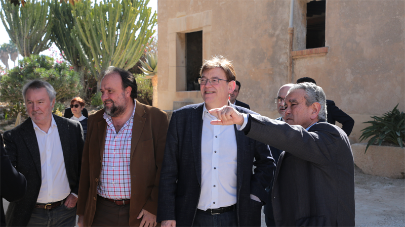 El presidente de la Generalitat Valenciana, Ximo Puig, acudió a la presentación del proyecto "Patrimonio inteligente y asistentes inteligentes para espacios colaborativos" en Casa Torre Juana.