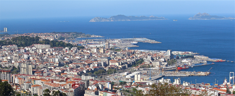 Vista de la ciudad de Vigo, que ha obtenido financiación de Red.es en el marco de la convocatoria Piloto de Edificios Inteligentes.