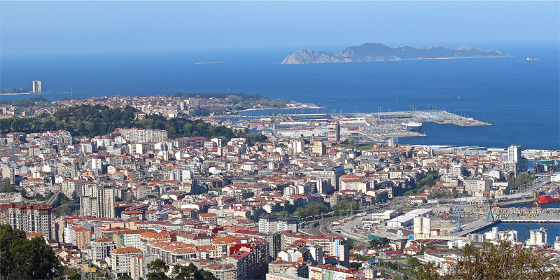 Vista de la ciudad de Vigo, que ha obtenido financiación de Red.es en el marco de la convocatoria Piloto de Edificios Inteligentes.