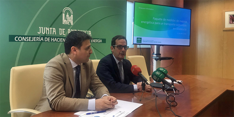 Presentación del Paquete de medidas de mejora energética para un transporte sostenible en Andalucía que ha dado a conocer la Agencia Andaluza de la Energía, en el que se incluyen los incentivos del Plan Moves.