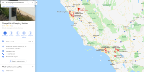 Google Maps incluye la disponibilidad en tiempo real de los puntos de recarga eléctrica en Estados Unidos