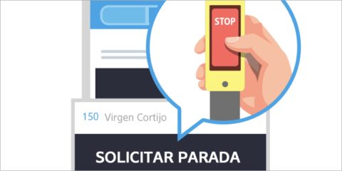 Personas con discapacidad visual para distinguir el autobús que esperan pueden avisar al conductor con una App móvil