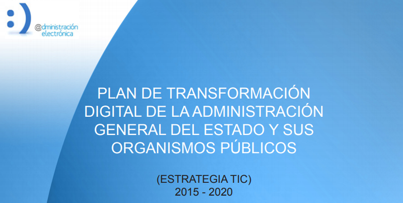 Portada del Plan de Transformación Digital para la Administración General y sus Organismos Públicos de España.