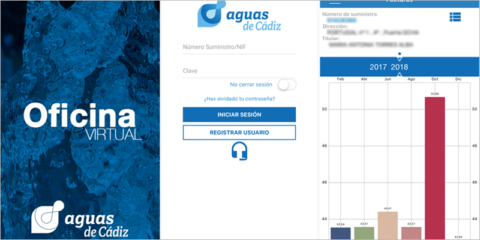 Una App de Aguas de Cádiz permite hacer desde el móvil numerosos trámites y consultas de la Oficina Virtual