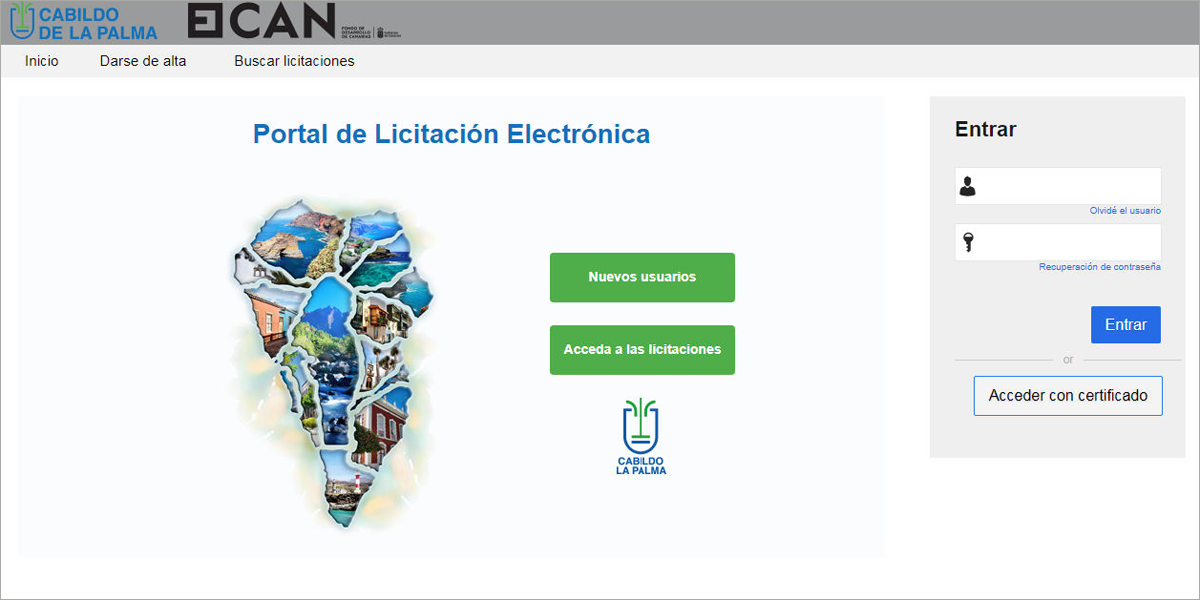 Desfiladero cadena Experto El Cabildo de La Palma habilita su plataforma electrónica de licitación  pública • ESMARTCITY