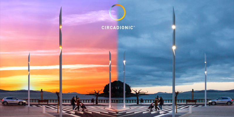 Circadionic es la tecnología patentada por Setga para adaptar los niveles de luz y la temperatura de color del alumbrado público. Imagen: Setga