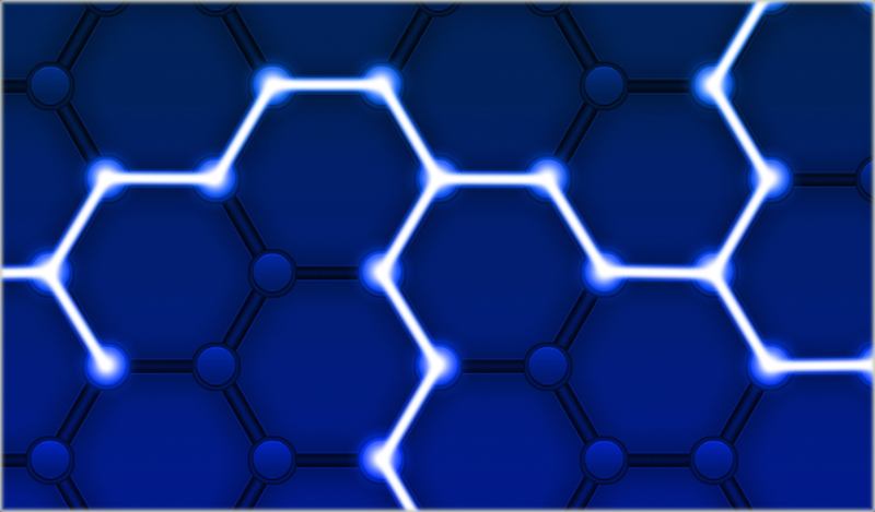 Estructura con forma de colmena formada por hexágonos unidos. El proyecto aplicará la tecnología blockchain para la protección de la red eléctrica en Estados Unidos.