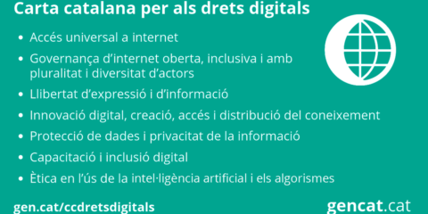 El Gobierno de Cataluña presenta la Carta Catalana para los derechos y las responsabilidades digitales