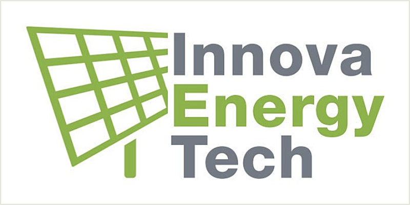 Logo de la Línea Innova Energy Tech con una placa solar dibujada.