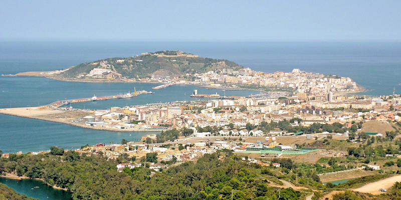 vista de pájaro de Ceuta