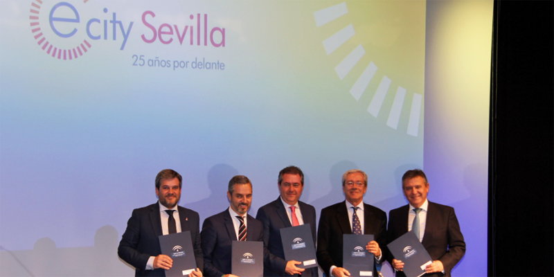 Representantes de la Junta de Andalucía, el Ayuntamiento de Sevilla, PCT Cartuja y Endesa