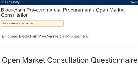 Cuestionario online de la UE sobre la compra pública precomercial de soluciones basadas en blockchain