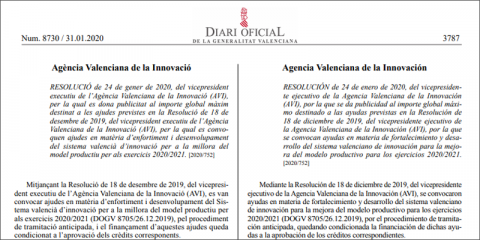 La Comunidad Valenciana aumenta un 50% las subvenciones para proyectos de colaboración innovadores