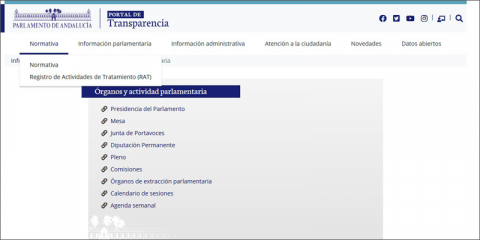 El Parlamento de Andalucía estrena Portal de Transparencia con un diseño más accesible y datos abiertos