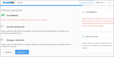 SocialMedics, una plataforma de préstamo de vehículos particulares para personal sanitario de Cataluña