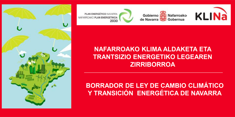 Abierto el proceso de participación pública en el anteproyecto de ley de cambio climático de Navarra