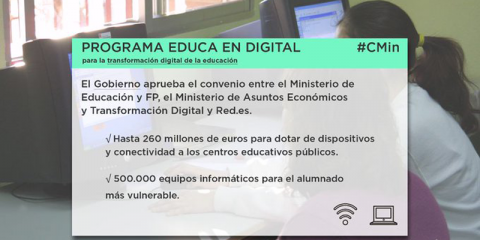 Luz verde al programa ‘Educa en Digital’ para impulsar la digitalización de la educación