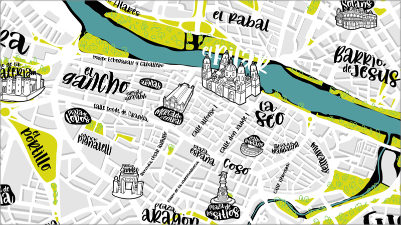 mapa digital e interactivo de Zaragoza