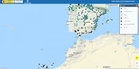 El Miteco lanza un mapa interactivo con datos sobre el estado de la calidad del aire