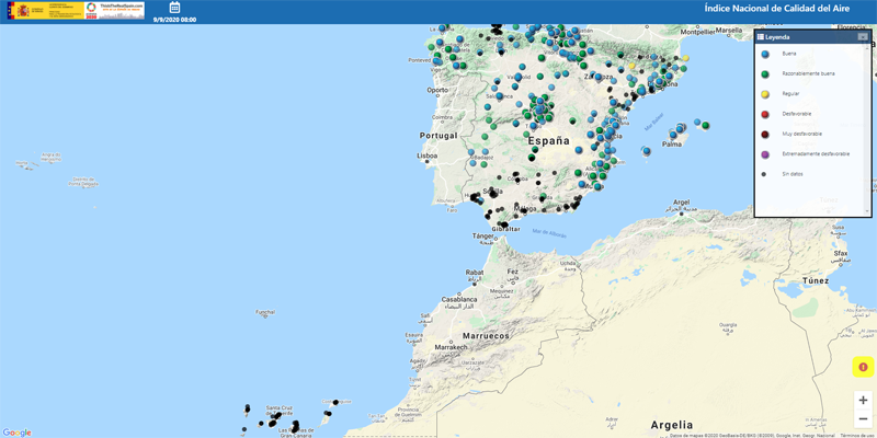 El Miteco lanza un mapa interactivo sobre el estado de la calidad del aire