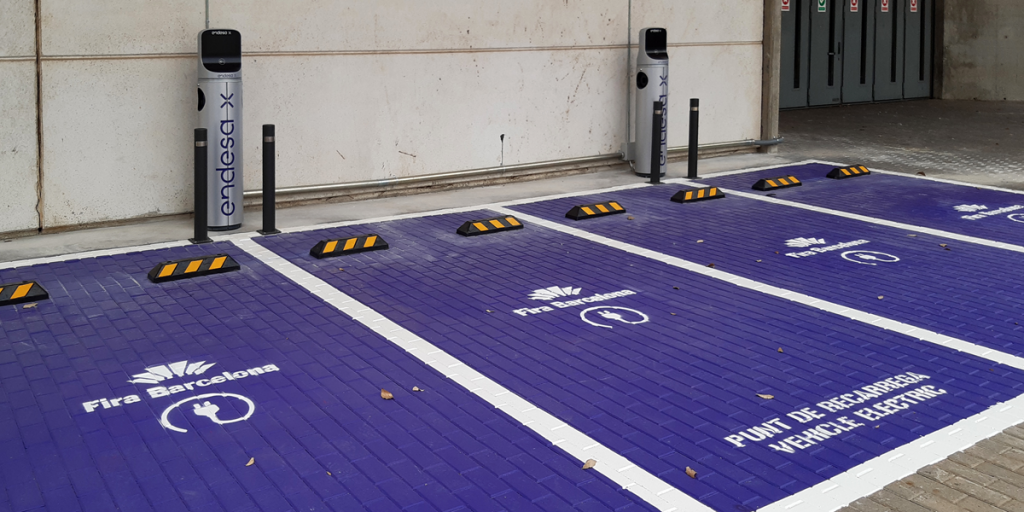 puntos de recarga para vehículos eléctricos en Fira de Barcelona