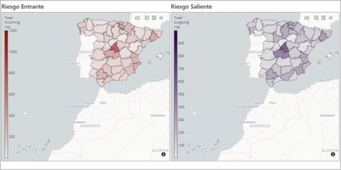 La plataforma ‘Covid-19 Flow-Maps’ muestra la relación entre propagación y movilidad