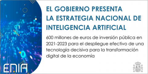 La Estrategia Nacional de IA contempla una inversión pública de 600 millones hasta 2023