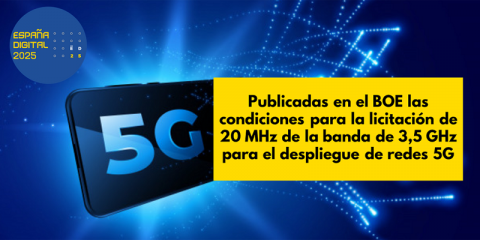 Condiciones de la licitación de 20 MHz de la banda de 3,5 GHz para el despliegue del 5G
