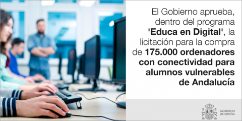 Licitación para adquirir equipos con conectividad para alumnado vulnerable en Andalucía