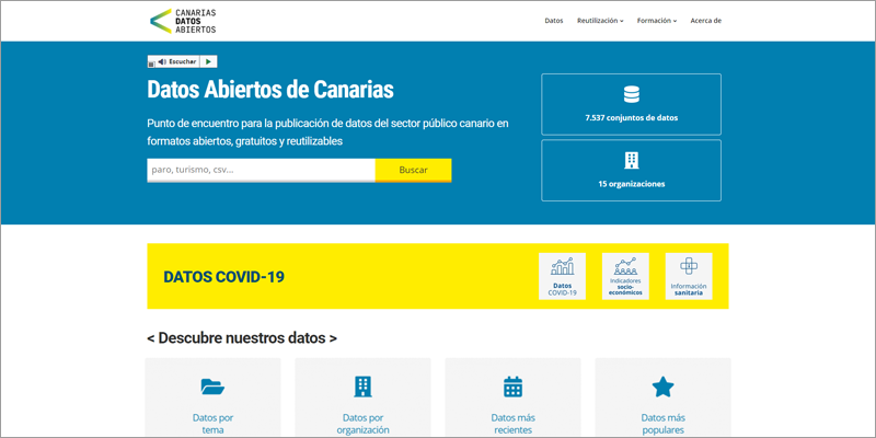 El nuevo Portal de Datos Abiertos de Canarias unifica el acceso a la información de las islas