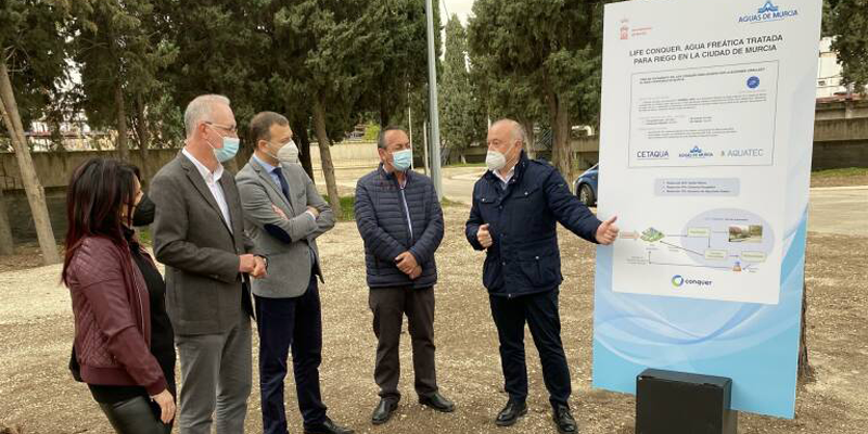 El proyecto LIFE Conquer probará un sistema innovador de tratamiento de aguas para riego urbano en Murcia