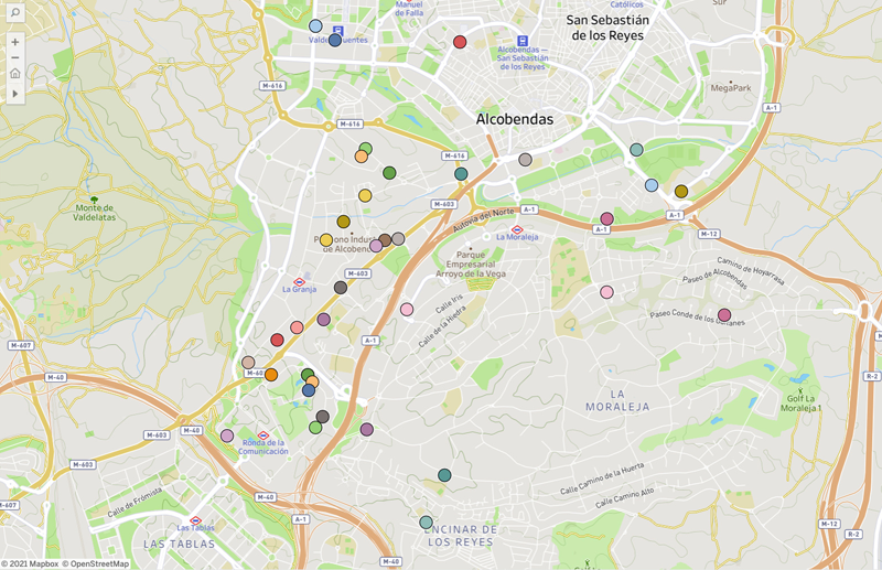 El Ayuntamiento de Alcobendas incorpora en su web un mapa de los puntos de recarga para VE del territorio