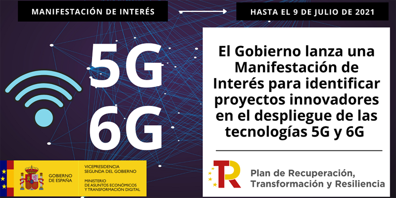 Convocatoria de manifestaciones de interés para identificar proyectos de despliegue del 5G y 6G