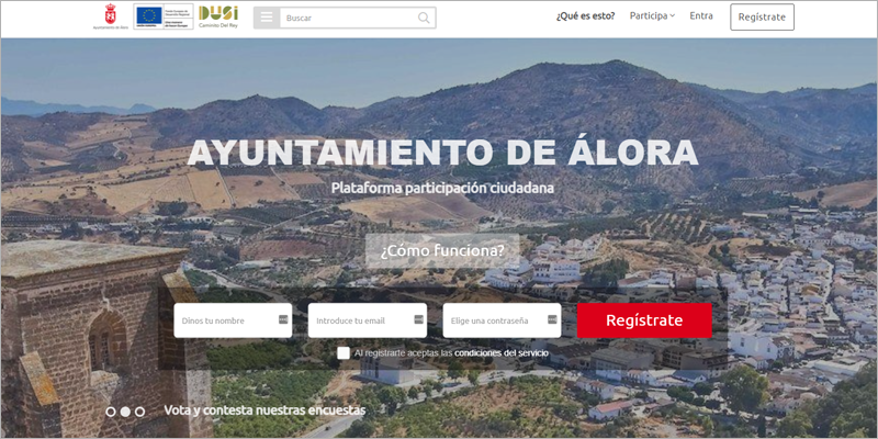 En marcha la web de participación ciudadana del municipio malagueño de Álora