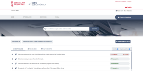La Generalitat Valenciana renueva su sede electrónica e incorpora un buscador avanzado