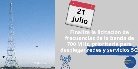 Concluye la subasta de frecuencias de la banda de 700 MHz, prioritaria para el despliegue del 5G