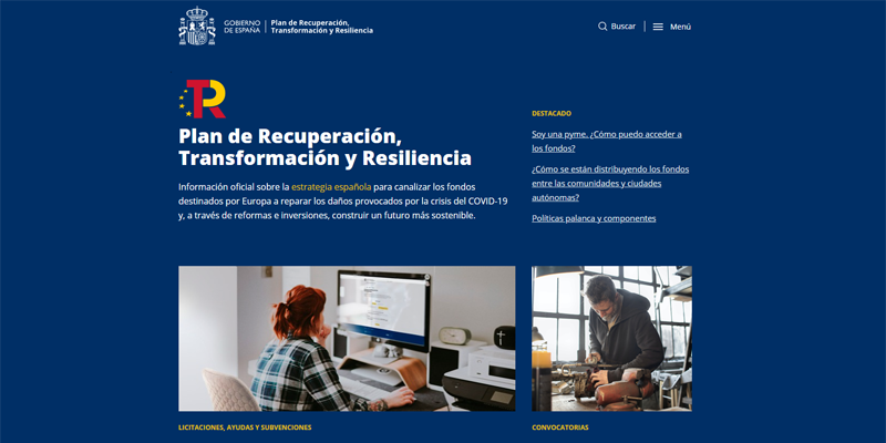 Planderecuperacion.gob.es, nueva página web informativa sobre los fondos de recuperación