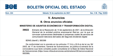 Nuevas ayudas para comunidades de propietarios por los costes del Segundo Dividendo Digital