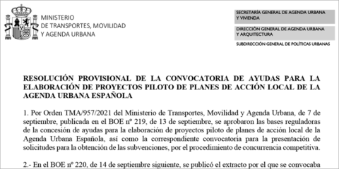 Adjudicadas las ayudas para pilotos de Planes de Acción Local de la Agenda Urbana Española