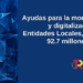 Ampliado el plazo de la convocatoria de ayudas para digitalizar y modernizar las entidades locales