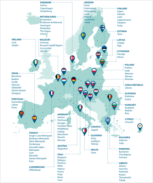 Seleccionadas las 100 urbes que participarán en la misión europea de ciudades inteligentes y climáticamente neutras