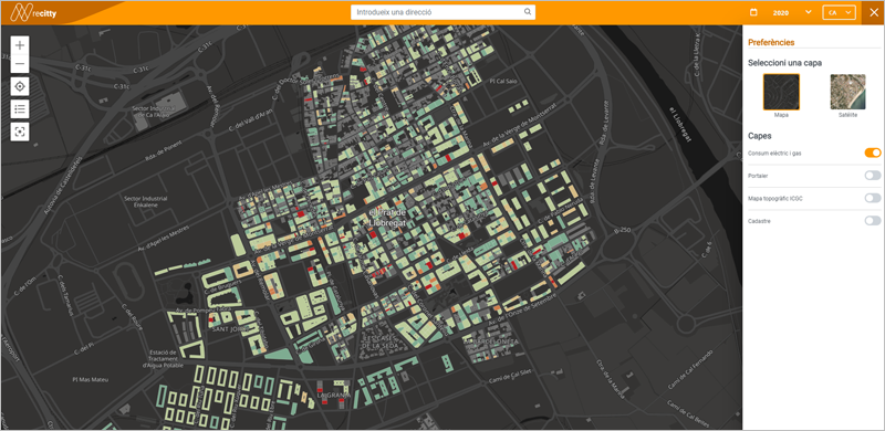 mapa energético interactivo del Prat de Llobregat