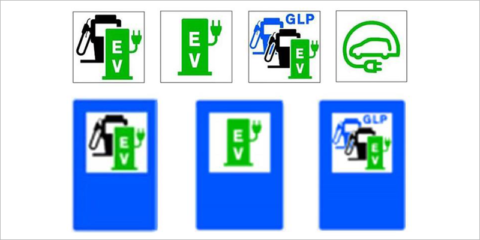 Nueva señalización para identificar los puntos de recarga de vehículos eléctricos en las vías